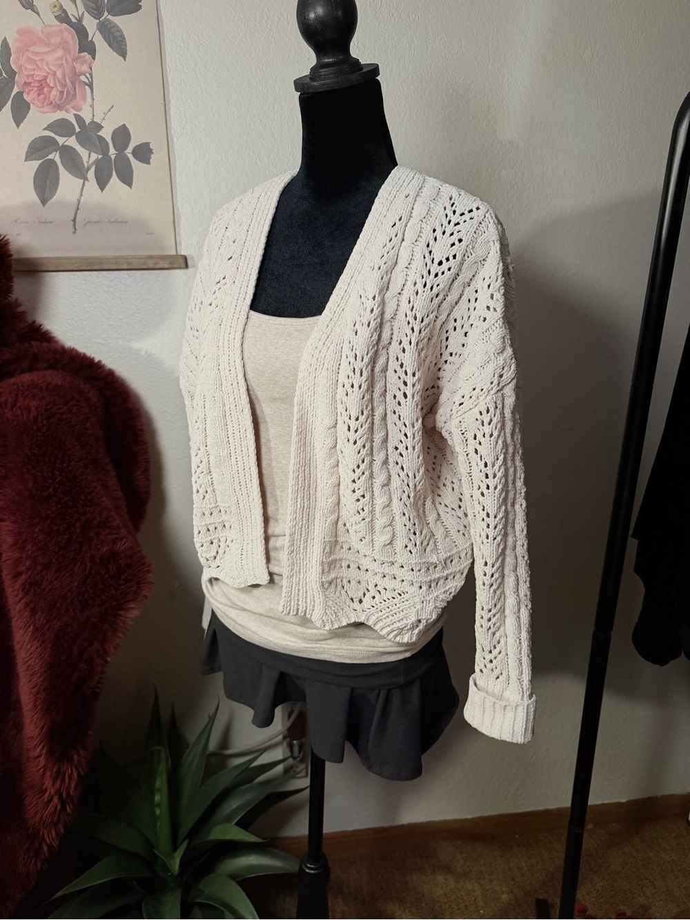 Jessica Simpson Cream White Knit Cardigan Sweater